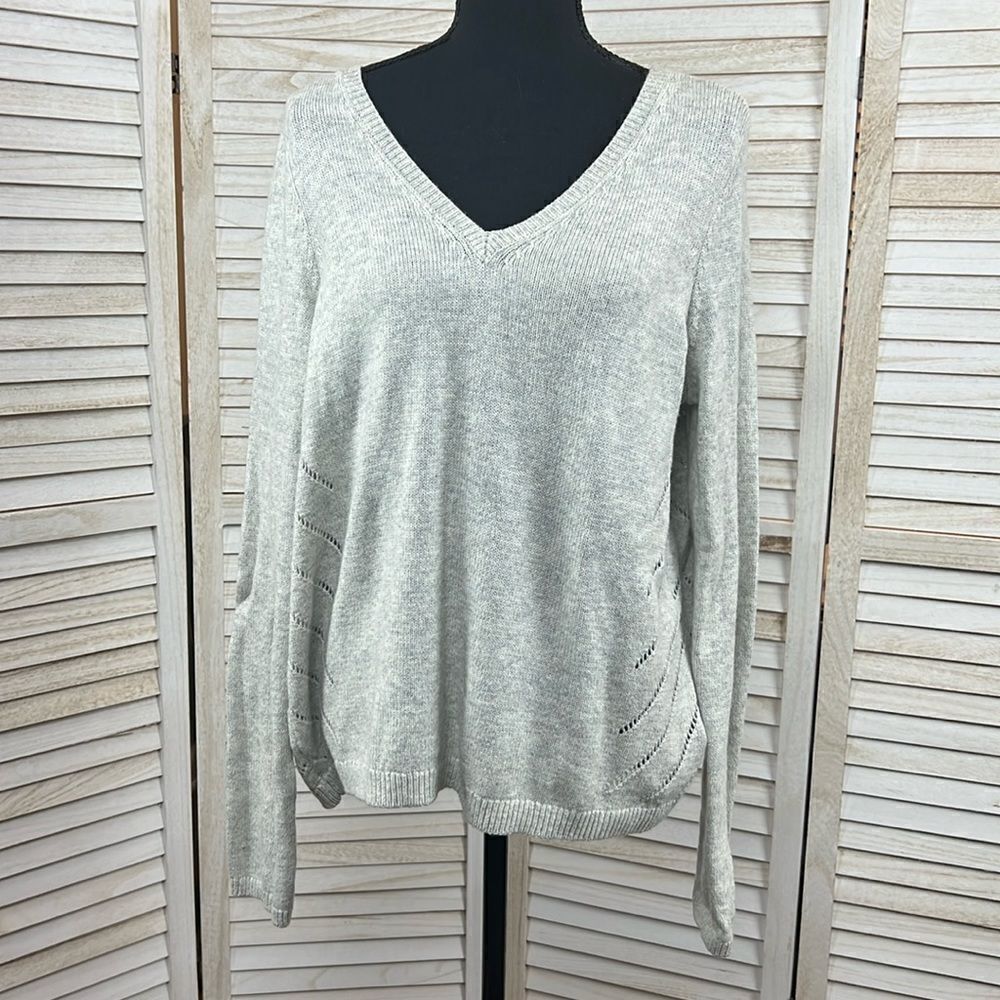 Anthropologie Moth Pointelle Tie-Back Sweater Large